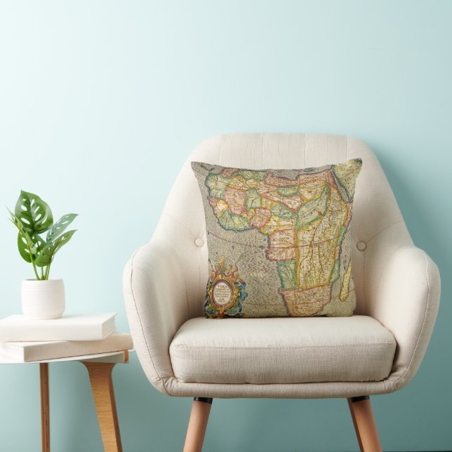 Antique Old World Gerardus Mercator Karta i Afrika Kudde (Stol)