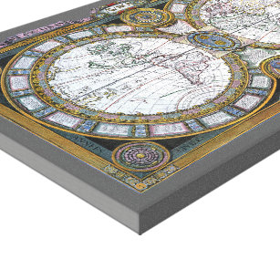 Antique Old World Map av Claude Auguste Berey Canvastryck