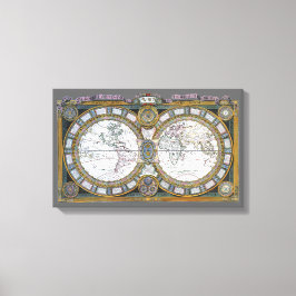 Antique Old World Map av Claude Auguste Berey Canvastryck