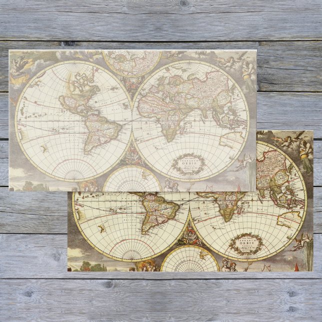 Antique Old World Map av Frederick de Wit, c. 1680 Visitkort (Skapare uppladdad)