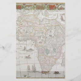 Antique Old World Map of Afrika by Blaeu, 1635 Brevpapper