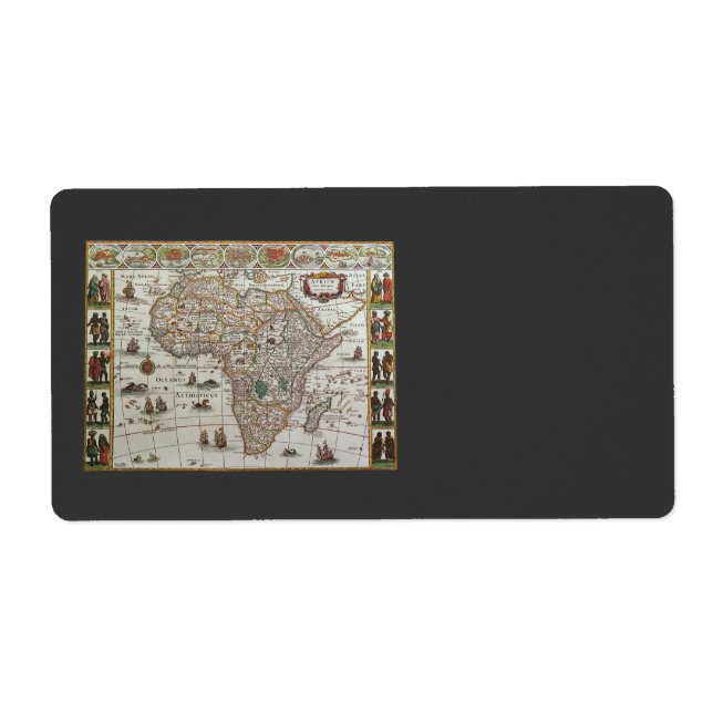 Antique Old World Map of Afrika by Blaeu, 1635 Fraktsedel (Framsidan)