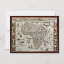 Antique Old World Map of Afrika by Blaeu, 1635 Inbjudningar