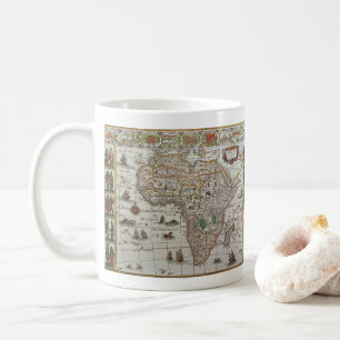 Antique Old World Map of Afrika by Blaeu, 1635 Kaffemugg