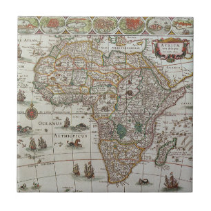 Antique Old World Map of Afrika by Blaeu, 1635 Kakelplatta