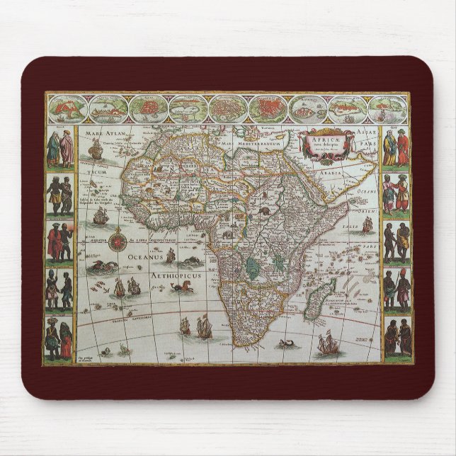 Antique Old World Map of Afrika by Blaeu, 1635 Musmatta (Framsidan)