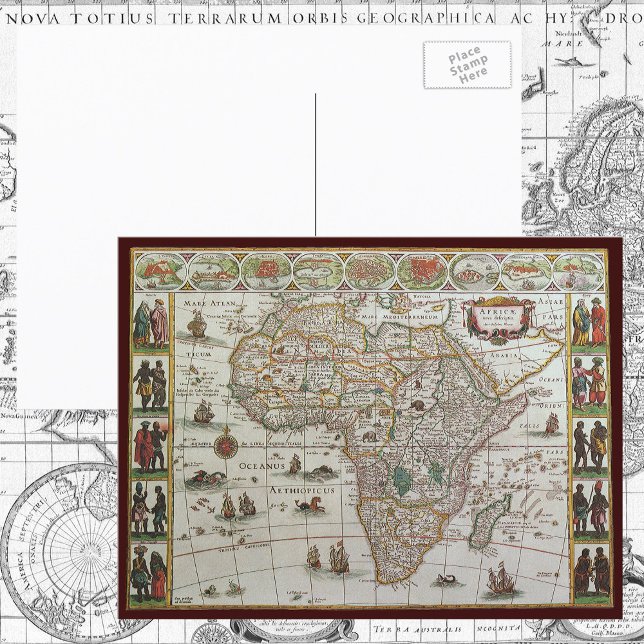Antique Old World Map of Afrika by Blaeu, 1635 Vykort (Skapare uppladdad)