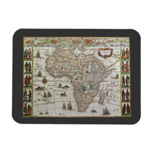 Antique Old World Map of Afrika, c. 1635 Magnet