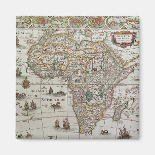 Antique Old World Map of Afrika, c. 1635 Magnet