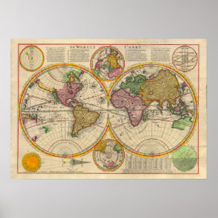 Antique Old World Map Poster
