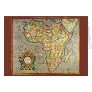 Antique Old World Mercator Karta of Afrika, 1633 Hälsningskort