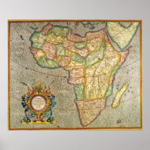 Antique Old World Mercator Karta of Afrika, 1633