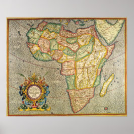 Antique Old World Mercator Karta of Afrika, 1633 Poster