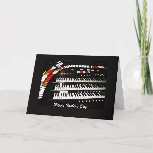 Antique Organ Tangentbord Lycklig Fars dag Kort (Framsida)
