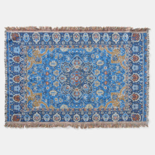 Antique Oriental Blue Tursian Persian Carpet Matta Filt