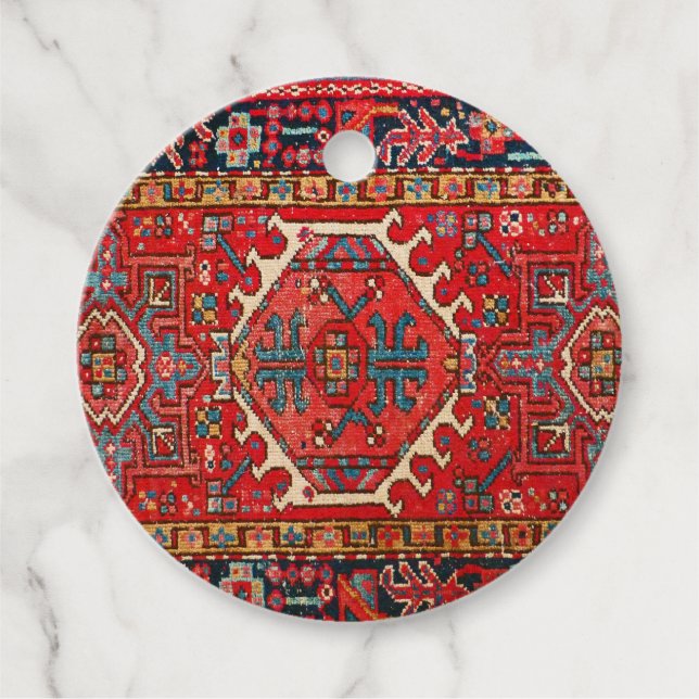 Antique Oriental Persian Matta Personlig Gåvor Etiketter (Framsida)