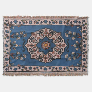 Antique Oriental Tursian Persian Carpet Blue Filt