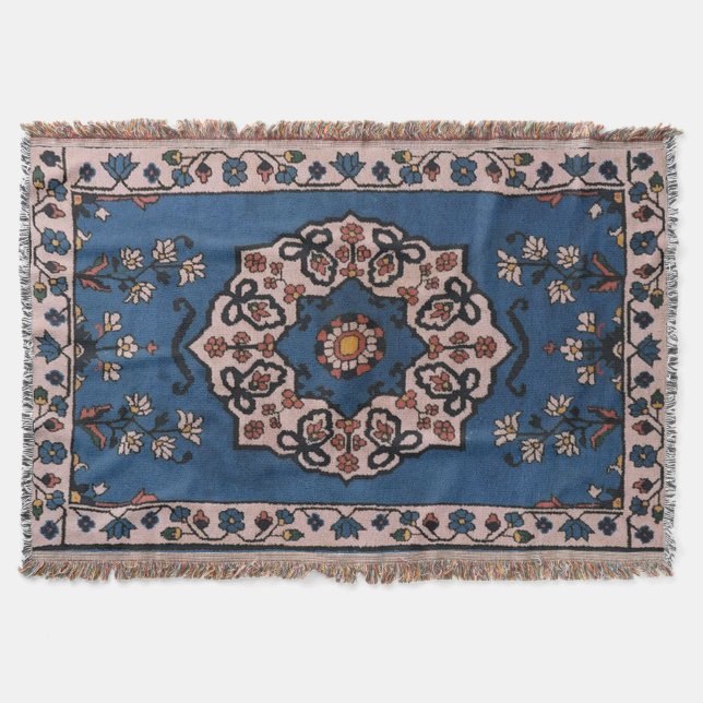 Antique Oriental Tursian Persian Carpet Blue Filt (Framsidan)