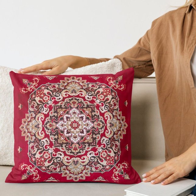 Antique Oriental Wine Red Persian Qashqai Carpet Kudde (Skapare uppladdad)