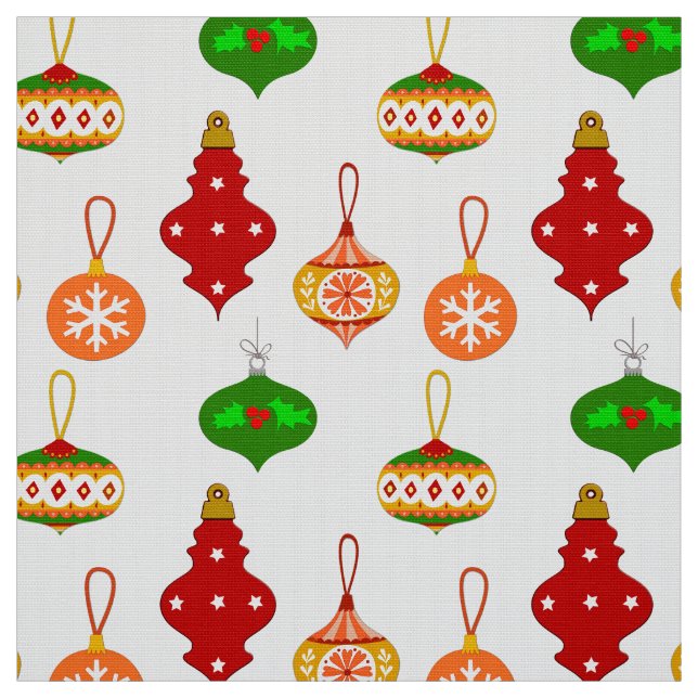 Antique Ornament Mönster in Red, Grönt and White Tyg (Provkarta)