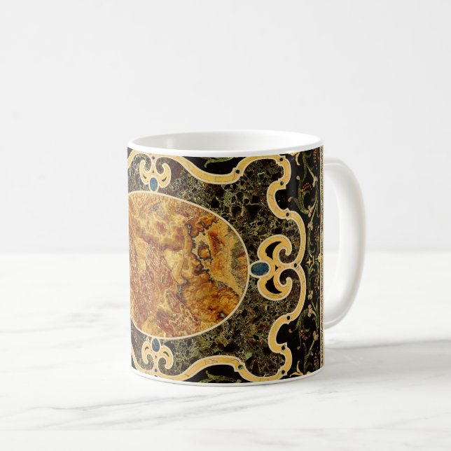 Antique Ornamental Italiana Gemstone Mönster Kaffemugg (Framsida höger)