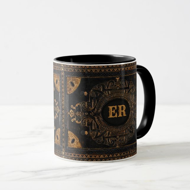 Antique Ornamental med dina initialer Mugg (Framsida höger)