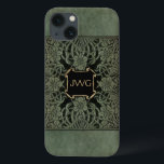 Antique Ornate Leather Monogram Bok Cover<br><div class="desc">Riktigt ornerad blommigt täcker konst från 1898 års utgåva av Longwoths Ro och Lilies i nyktert vättade djupa oliv grönt och svarta nyanser. Anm.: Skuldade, graverade, präglade och dimensionella effekter, med skiktat, texturerat och skuggat utseende som uppnåtts digitalt. Den faktiska produkten har en plan yta.</div>