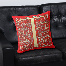 Antique ornate monogram T Kudde