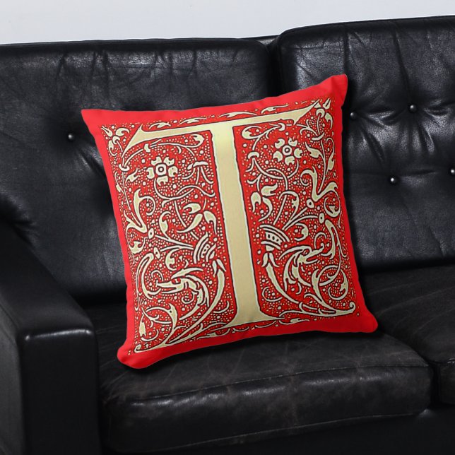 Antique ornate monogram T Kudde (Skapare uppladdad)
