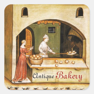 ANTIQUE OVEN BAKER,BAKERY BREAD SHOP FYRKANTIGT KLISTERMÄRKE