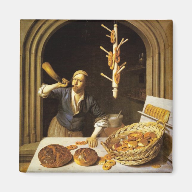 ANTIQUE OVEN BAKER,BAKERY BREAD SHOP MAGNET (Framsidan)