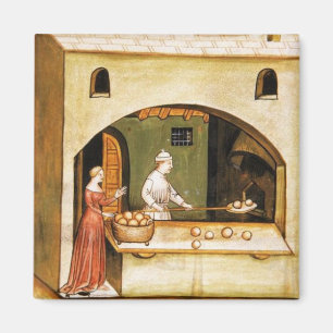 ANTIQUE OVEN BAKER,BAKERY BREAD SHOP MAGNET