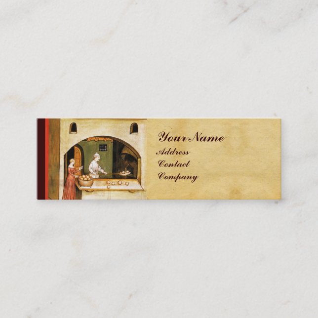 ANTIQUE OVEN BAKER,BAKERY BREAD SHOP MINI VISITKORT (Framsida)