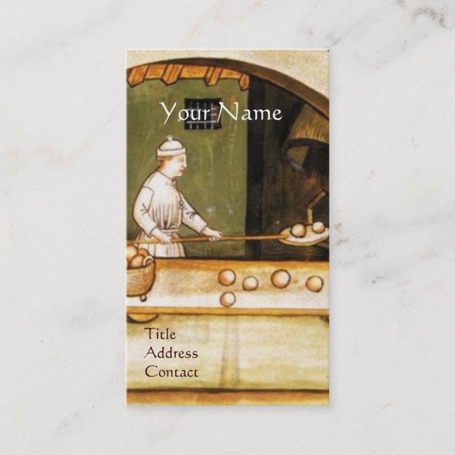 ANTIQUE OVEN BAKER,BAKERY BREAD SHOP MONOGRAM VISITKORT (Framsida)