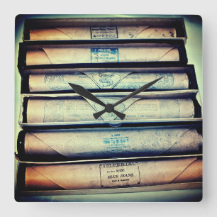 Antique Papprare Piano Rolls Fyrkantig Klocka