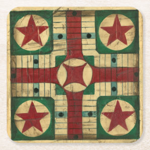 Antique Parcheesi Game Board av Ethan Harper Underlägg Papper Kvadrat