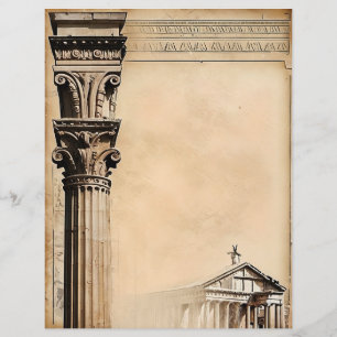 Antique Parchment Classic Roman Architecture