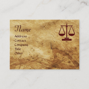 ANTIQUE PARCHMENT/LEGAL OFFICE,ATTORNEY Monogram Visitkort