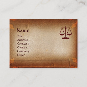 ANTIQUE PARCHMENT/LEGAL OFFICE, ATTORNEY VISITKORT