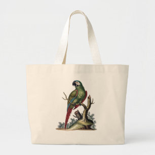 Antique Parrot Tote Bag Jumbo Tygkasse