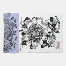 Antique Passion Flower - Val av textperiwinkle Kökshandduk