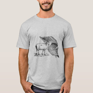 Antique Patriotic American Sheep T Shirt