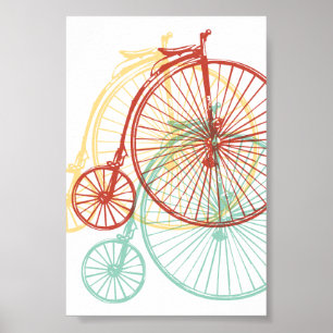 Antique penny farthing design poster