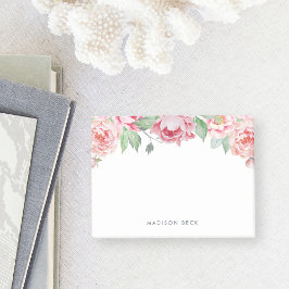 Antique Peony Blommigt Post-it Block