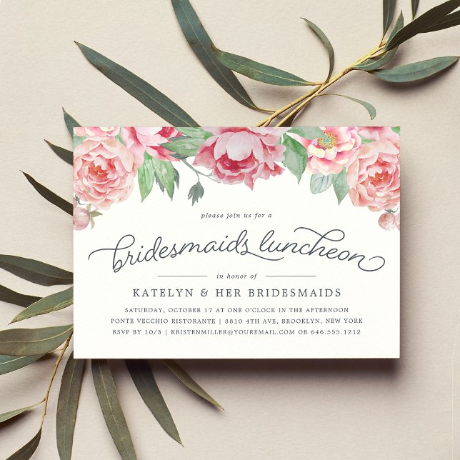 Antique Peony Bridesmaids Luncheon-inbjudan Inbjudningar (Skapare uppladdad)