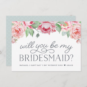 Antique Peony Kommer du att bli mitt Bridesmaid- Inbjudningar