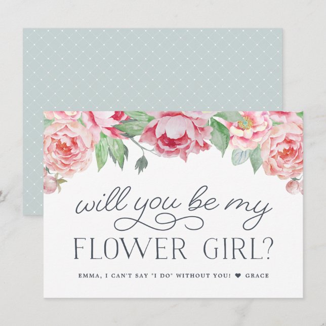 Antique Peony | Kommer du att bli mitt undernummer Inbjudningar (Fram/baksida)