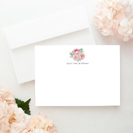 Antique Peony Personlig Stationery Card Anteckningskort