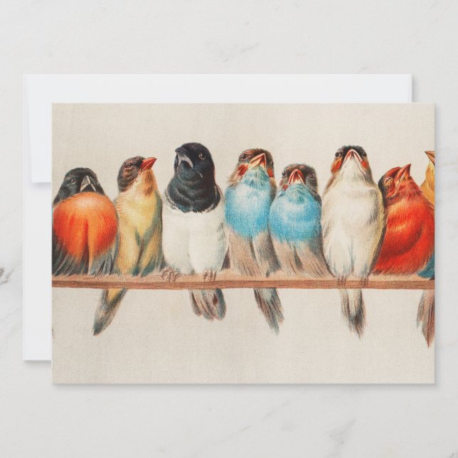 Antique Perch of Birds Hector Giacomelli Inbjudningar (Framsida)
