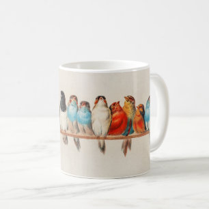 Antique Perch of Birds Hector Giacomelli Kaffemugg